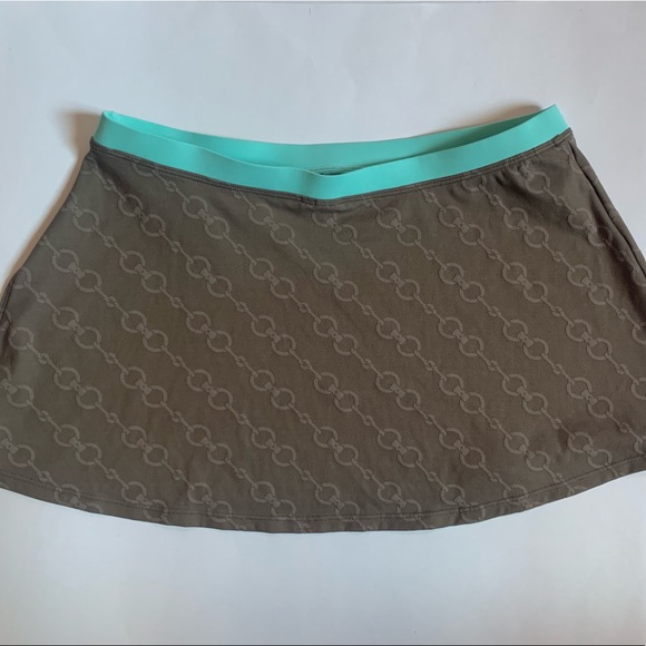 ANNE COLLE Collection Swim Skirt Cover Up Brown Aqua Small - Picture 3 of 7